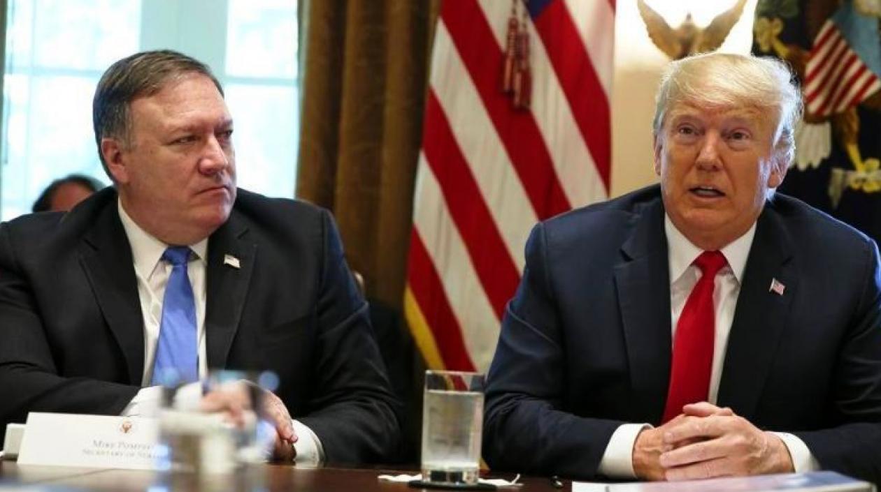 El secretario de Estado, Mike Pompeo, y el Presidente Donald Trump.