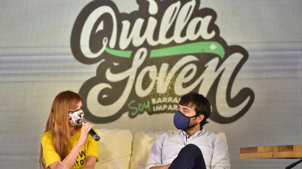 Silvana Puello, primera dama, y el Alcalde Jaime Pumarejo.