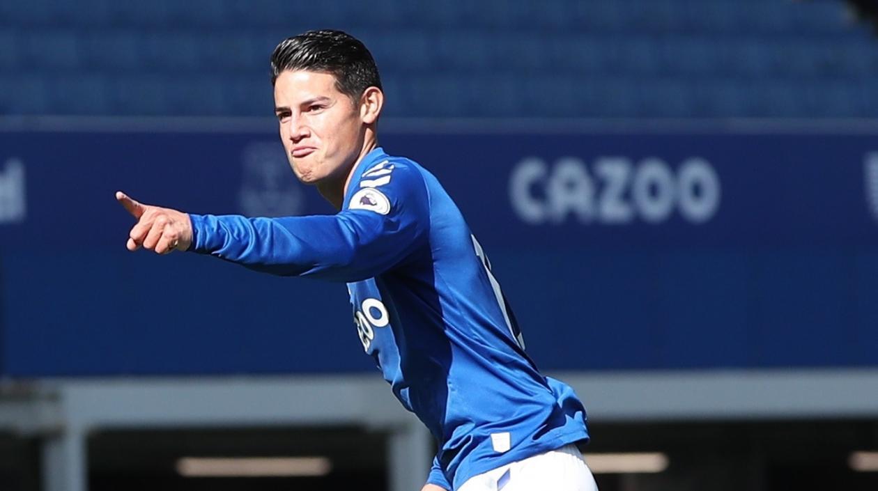 James Rodríguez celebra su gol. 