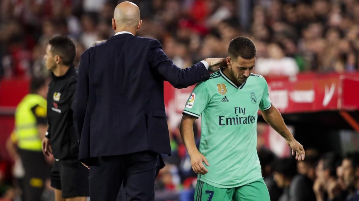 Zinedine Zidane y Eden Hazard. 