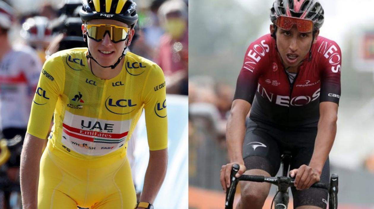 Tadej Pogacar y Egan Bernal.