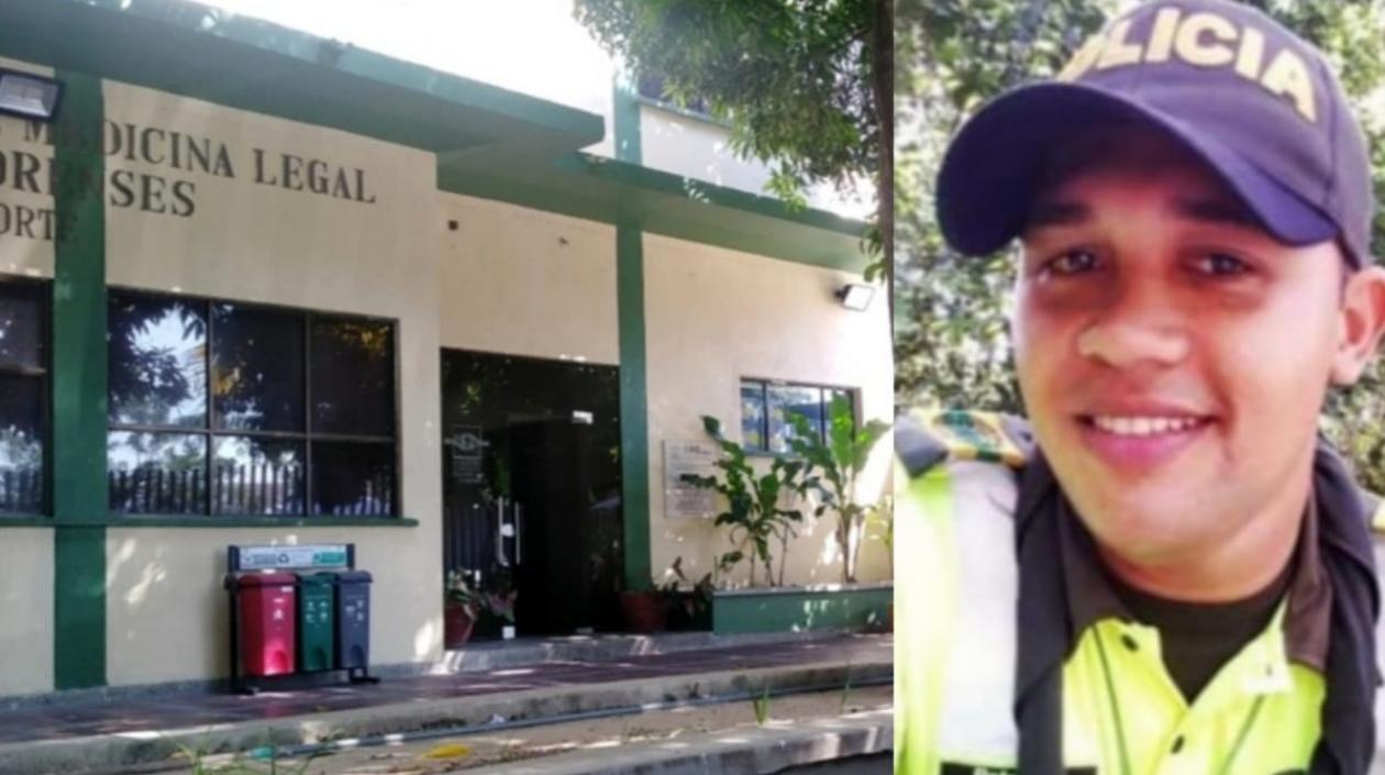 El cuerpo del patrullero Manuel David Torres Silva fue llevado a Medicina Legal.