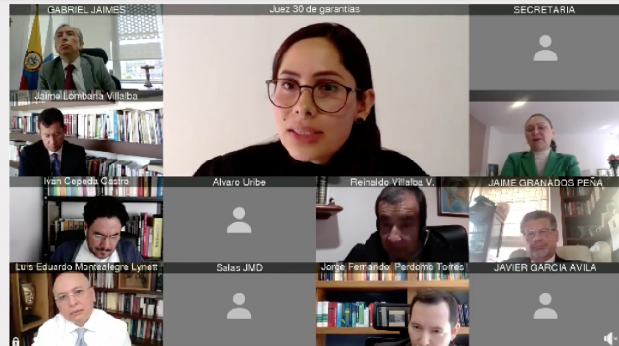 Jueza 30 de Control de Garantías de Bogotá, Clara Jimena Salcedo, en la audiencia.