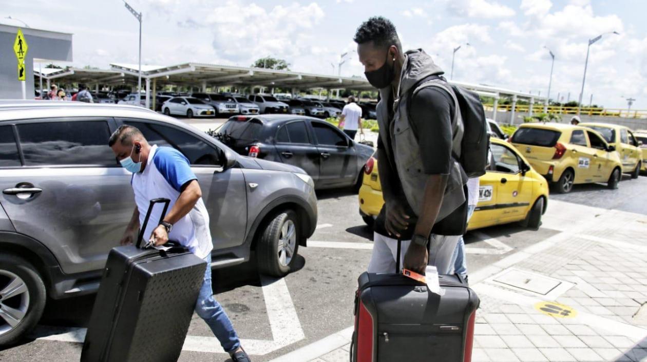 Juan Diego Tello a su arribo a Barranquilla. 