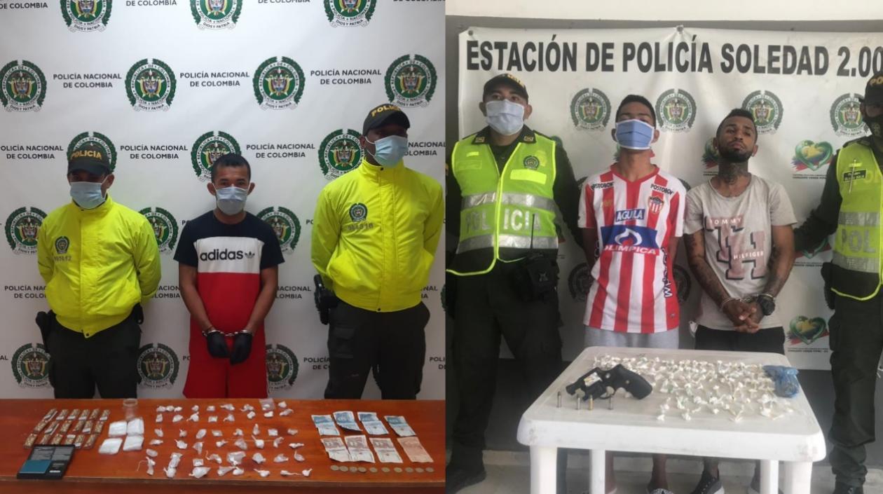 Raúl Antonio Rueda Cotero, capturado en Galapa; Edward Andrés Medina Rico y Carlos Arturo Blanco Arturo, capturados en Soledad.