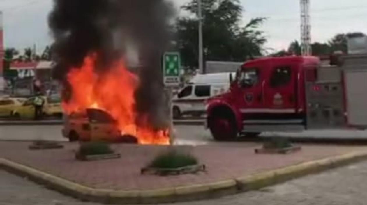 Momento del incendio.