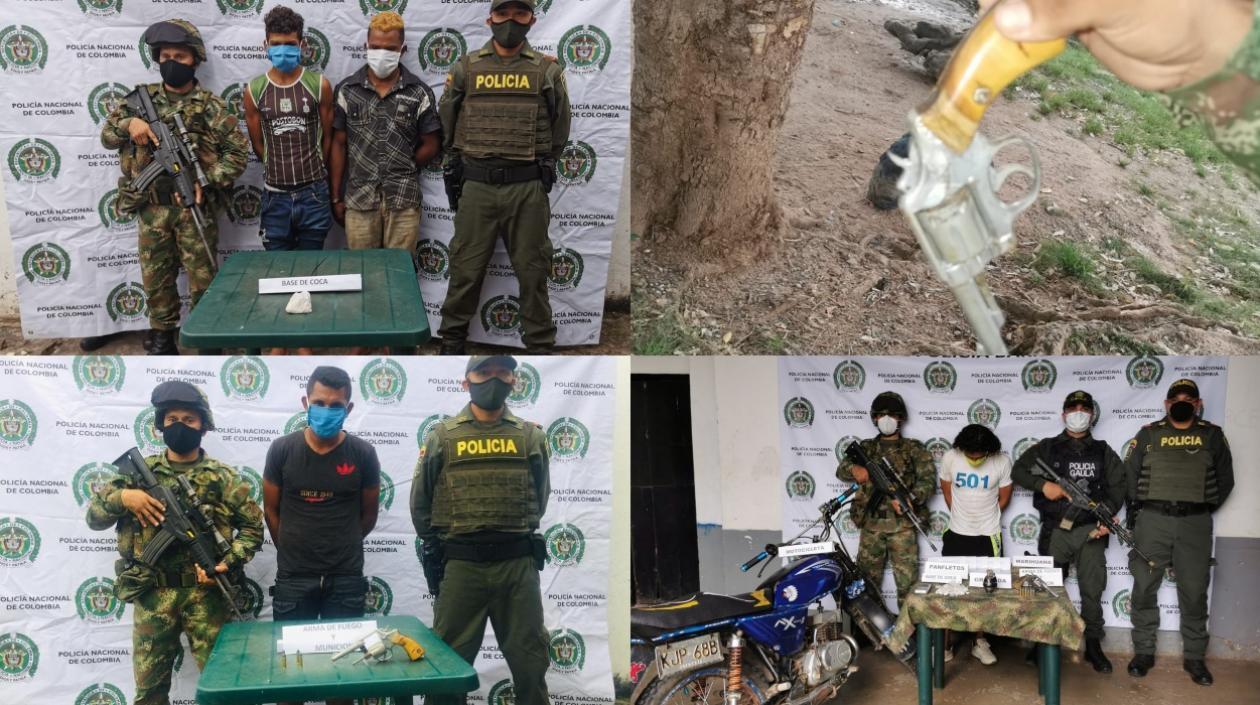 Los cuatro capturados.