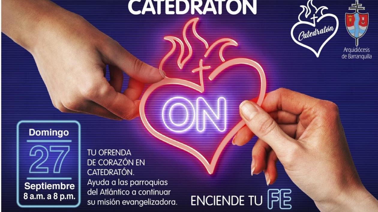 Arquidiócesis invita a conectarse con la Catedratón 'ON'.