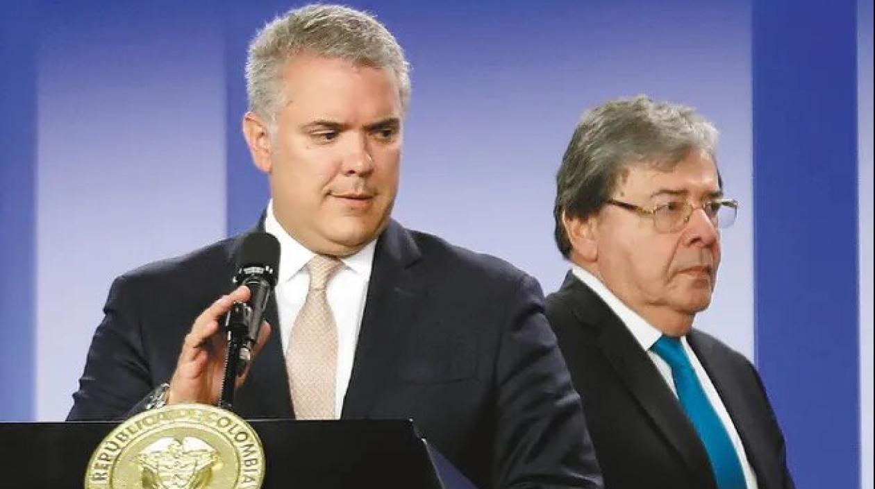 Presidente Iván Duque y el Ministro Carlos Holmes Trujillo.