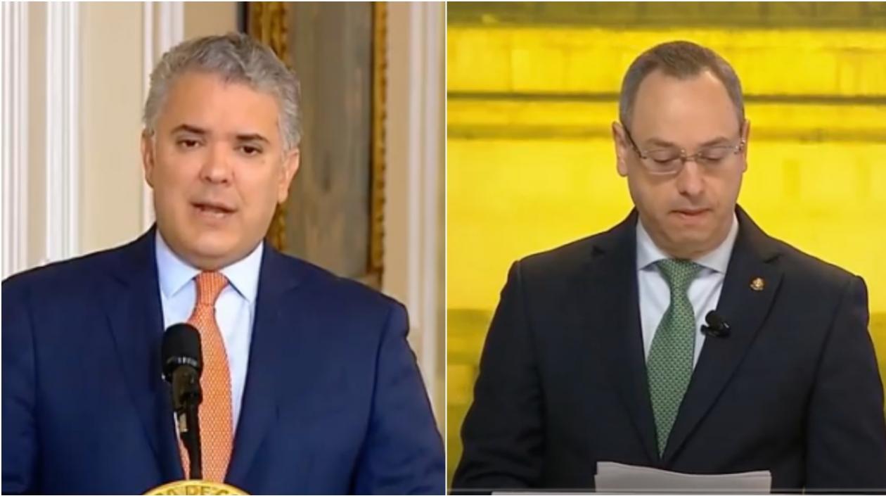 Presidente Duque y el presidente del Consejo de Estado, Álvaro Namen.