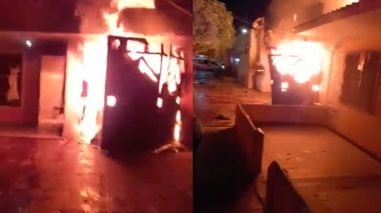 Momento del voraz incendio. 