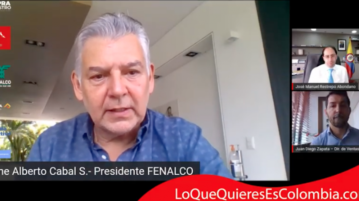 Jaime Alberto Cabal, presidente de Fenalco, en la rueda de prensa.