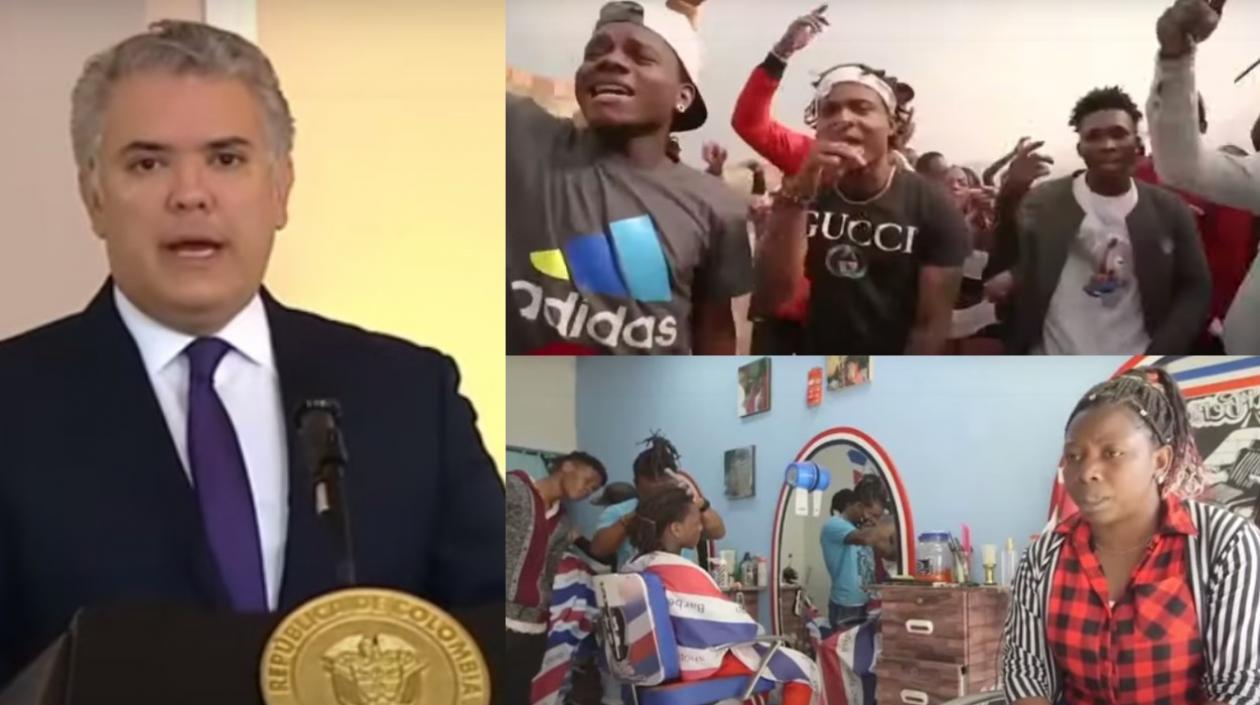 Presidente Duque y los protagonistas del video.