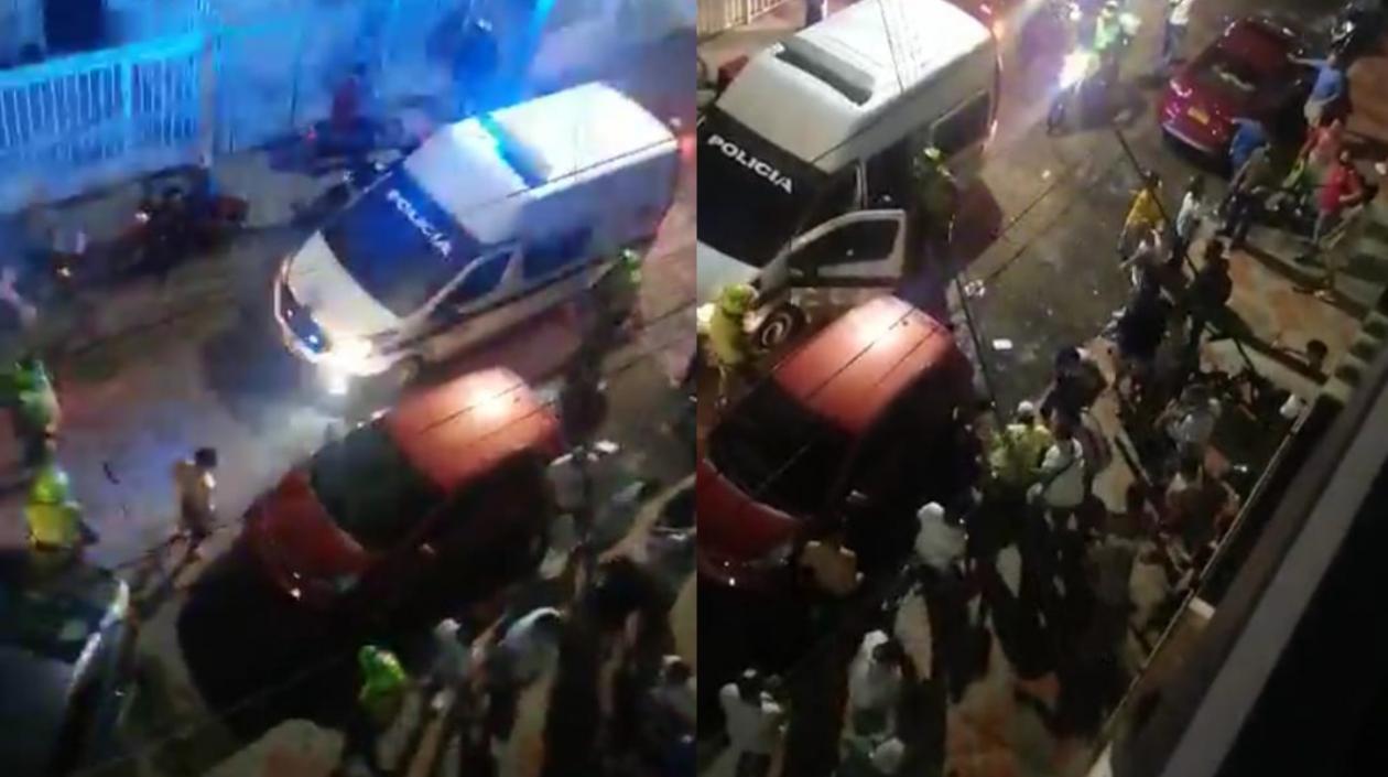 Momento en que el joven era auxiliado. 