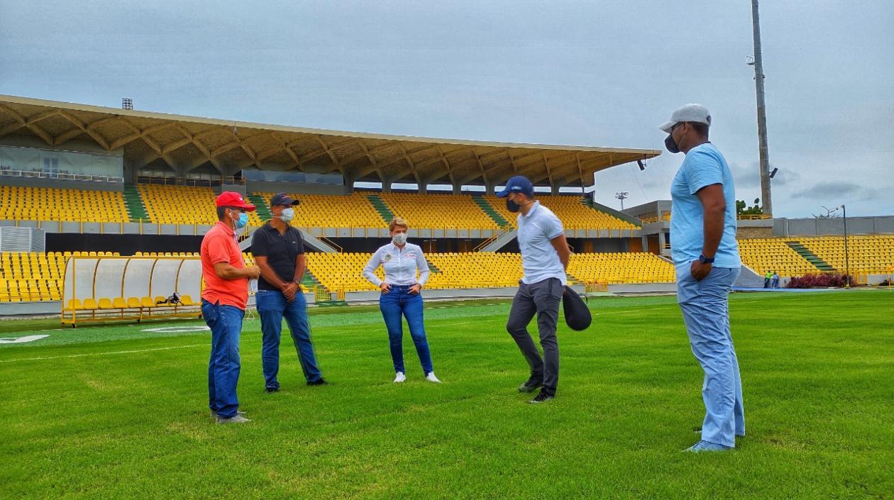 Dimayor en la última inspección al estadio 'Jaime Morón'. 