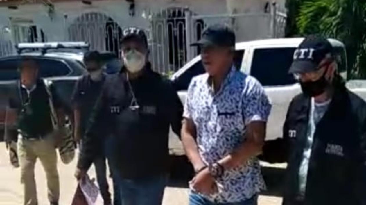 José David Rodríguez Guzmán tras ser capturado por el CTI.