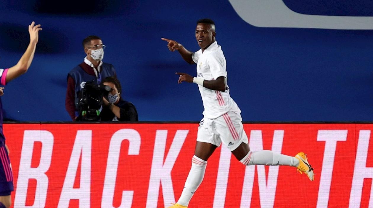 Vinicius celebra el gol del triunfo. 