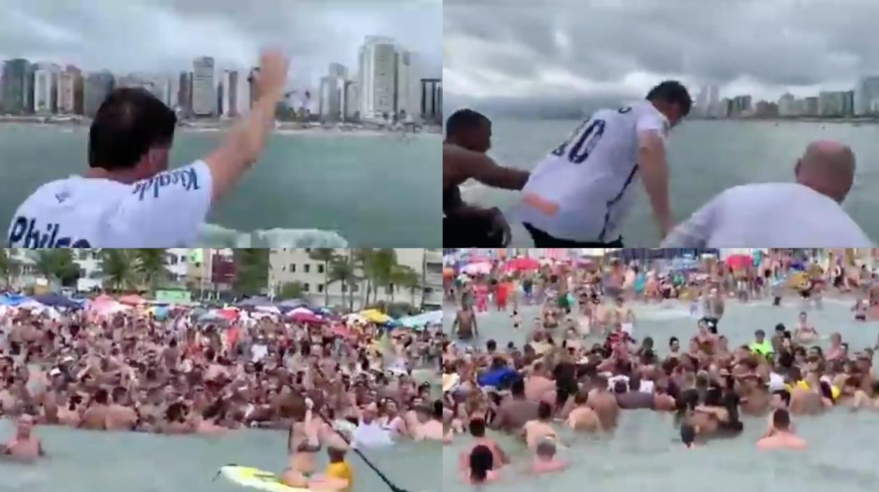 Imágenes del insólito momento.