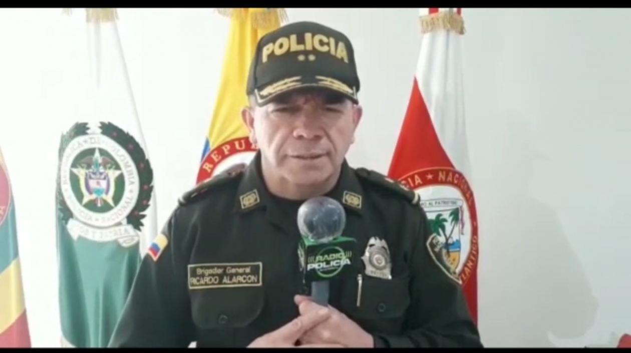 General Ricardo Alarcón, comandante de la Policía Metropolitana de Barranquilla.