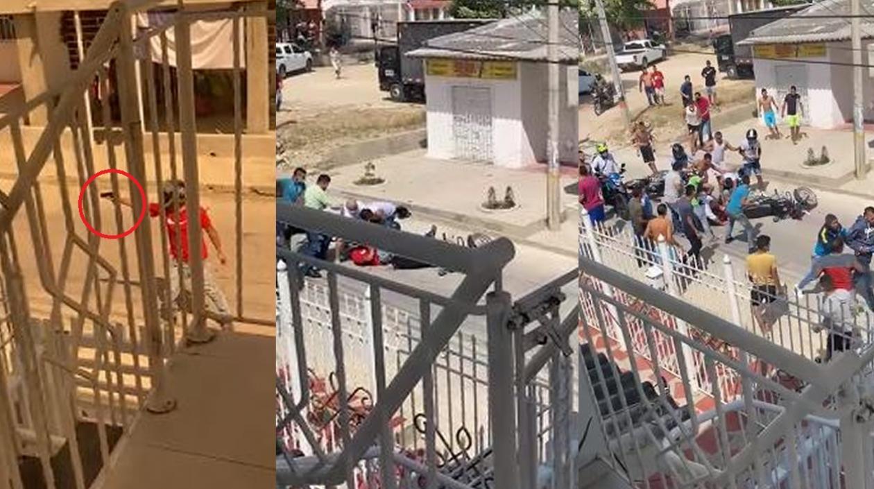 Momento en que un presunto delincuentes casi es linchado en Los Almendros. 