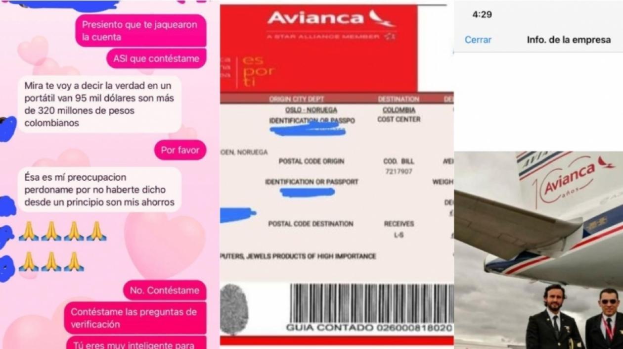 Imágenes de la estafa.