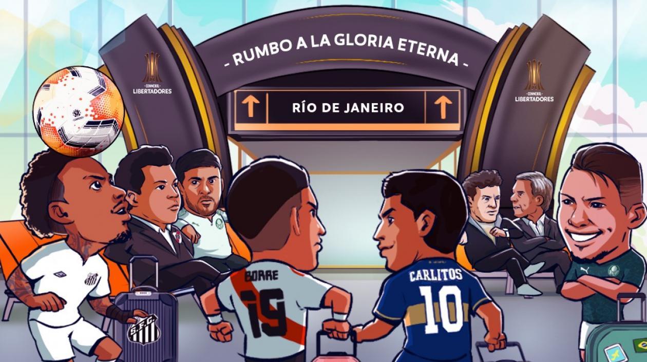 Así ilustró la Conmebol las semifinales de la Copa Libertadores. 