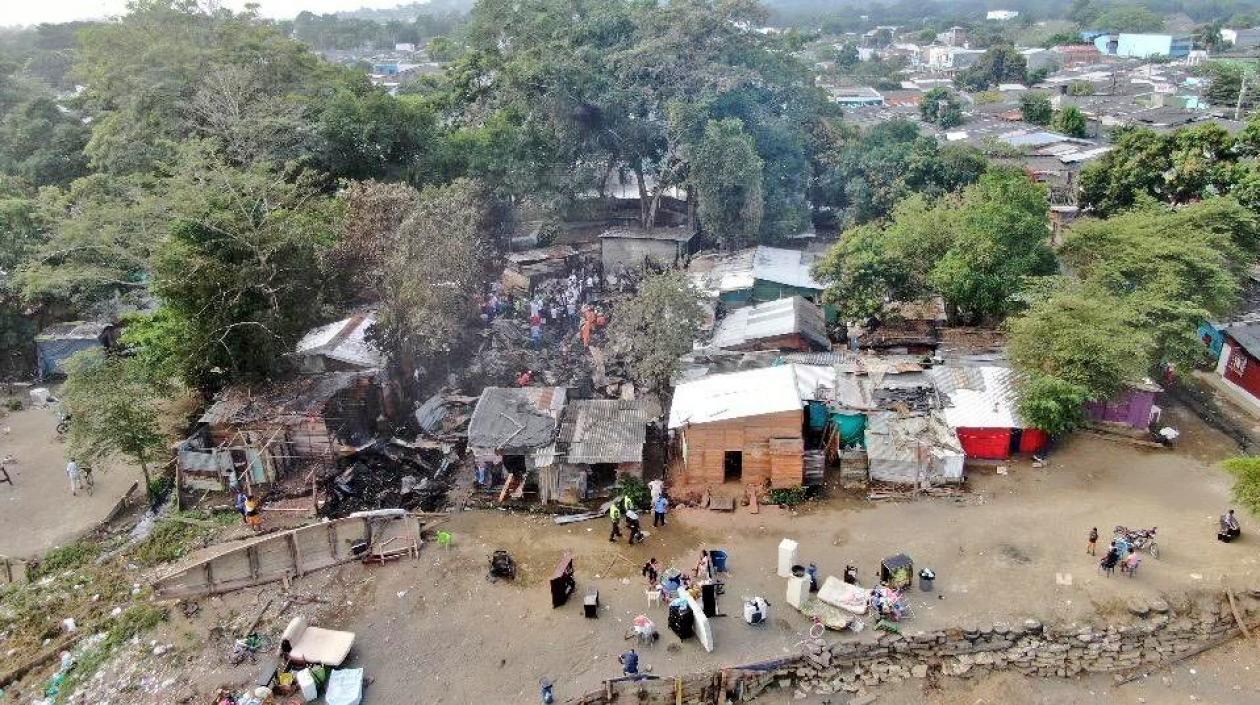 Panorámica del barrio donde se registró el incendio.