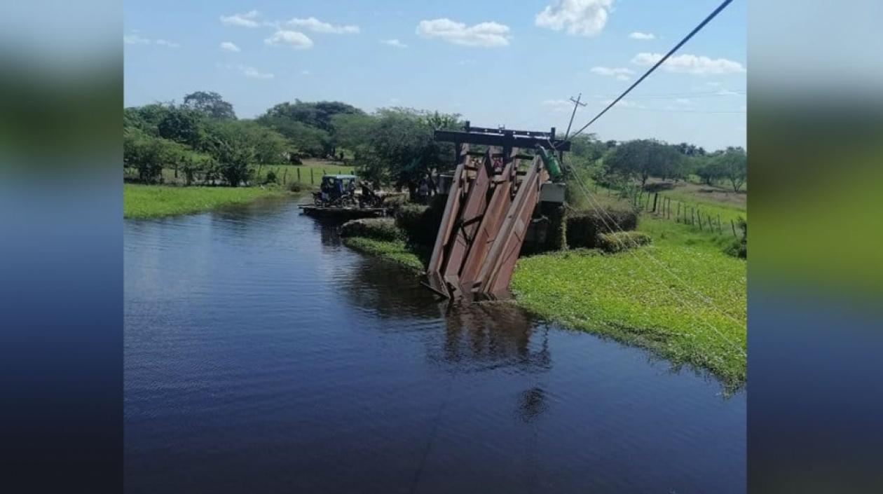 Así quedó el puente en Concordia.