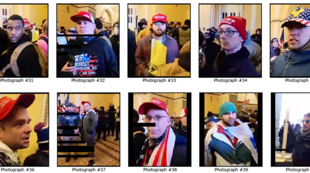 Algunas de las personas buscadas por el FBI por los hechos del Capitolio.