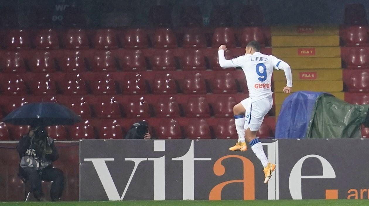 Luis Fernando Muriel celebra su anotación. 