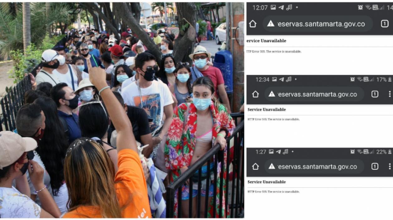 Imagen de lo que ocurre en El Rodadero y la plataforma.