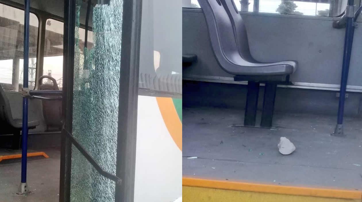 El vehículo vandalizado.