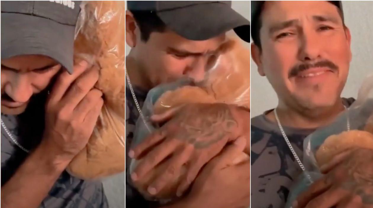 Hombre al escuchar la voz de su padre. 