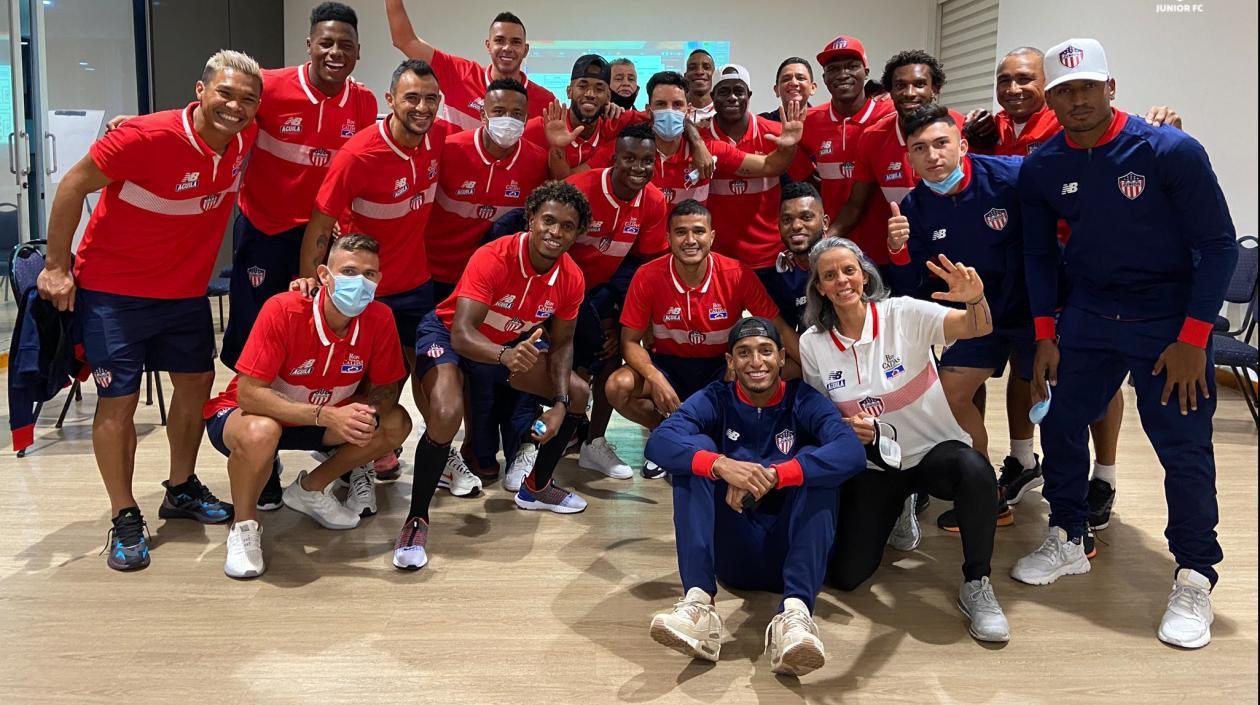 Equipo de Junior concentrado en Medellín. 