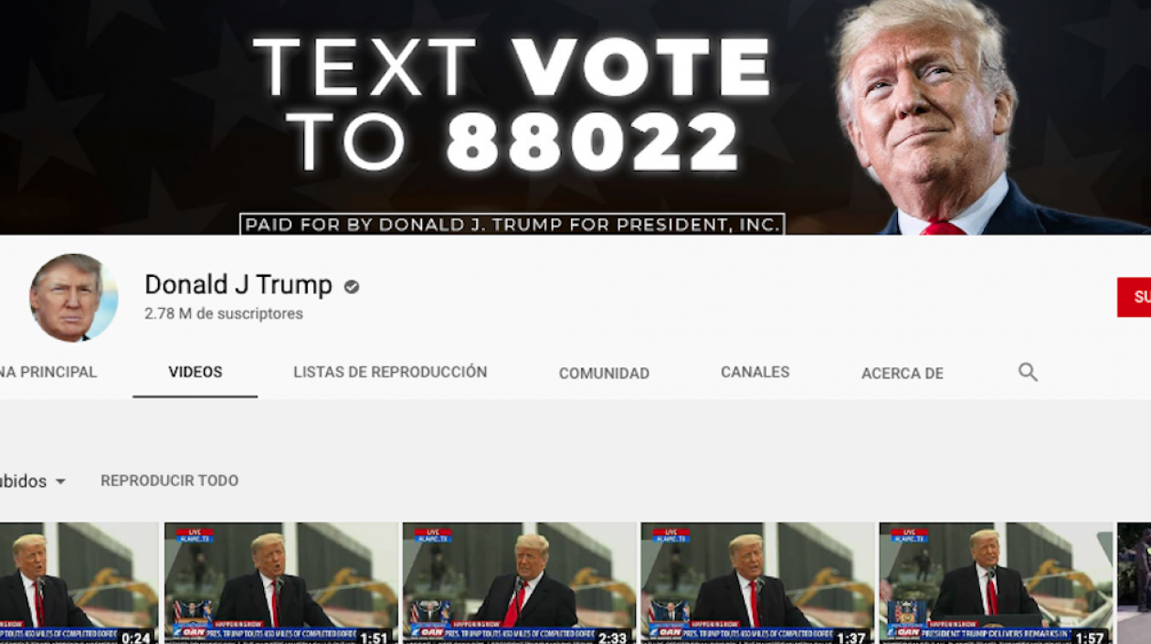 Canal de Donald Trump, presidente de los Estados Unidos.