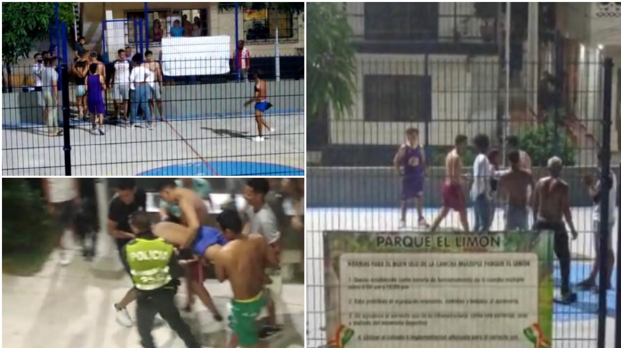 Momentos captados en videos por habitantes del sector de lo ocurrido en el Parque El Limón.