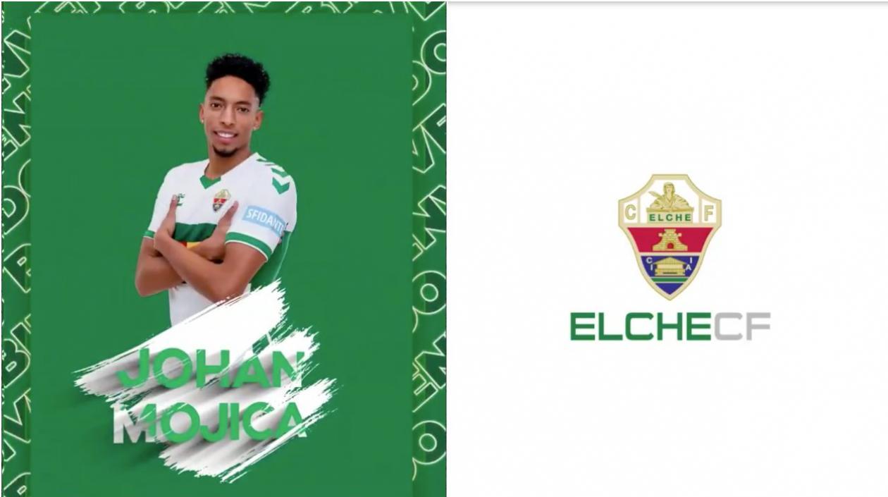 Anuncio de Johan Mojica en el Elche. 