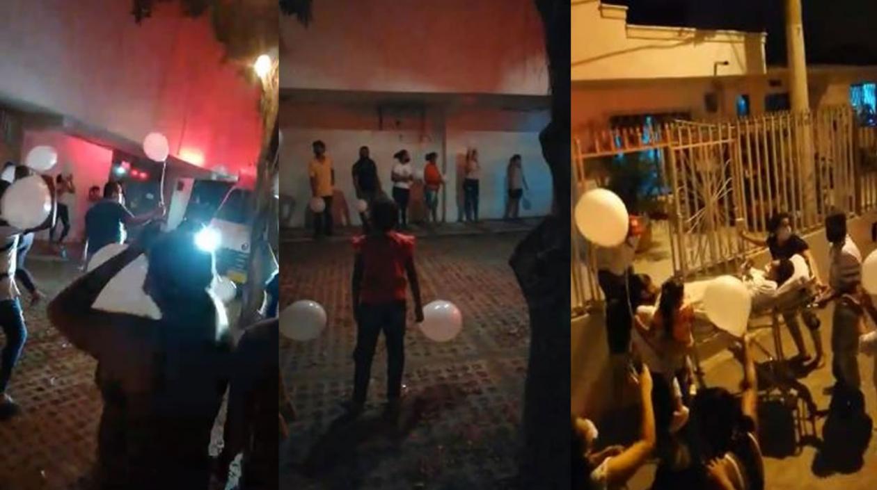 Alabanzas y globos blancos