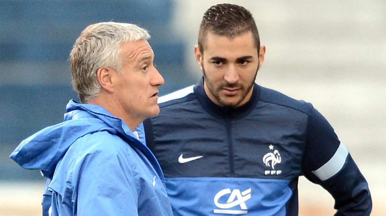 Didier Deschamps y Karim Benzema. 