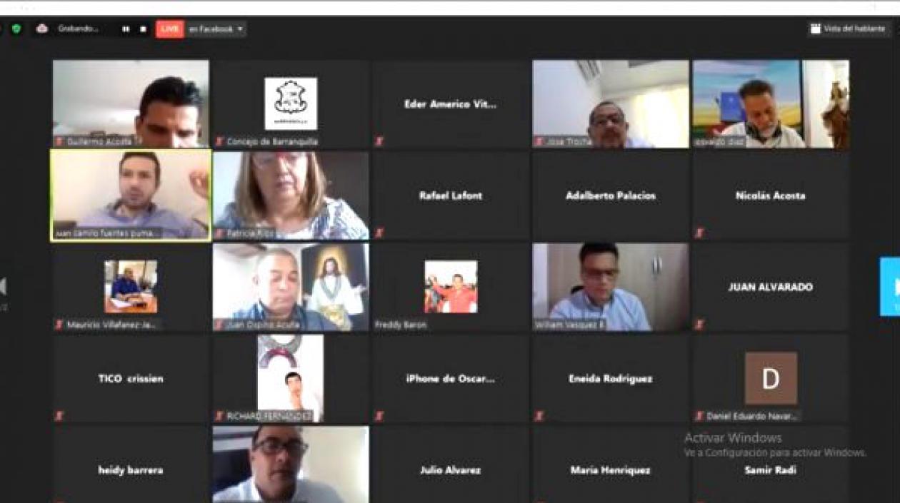 Sesión virtual del Concejo de Barranquilla.