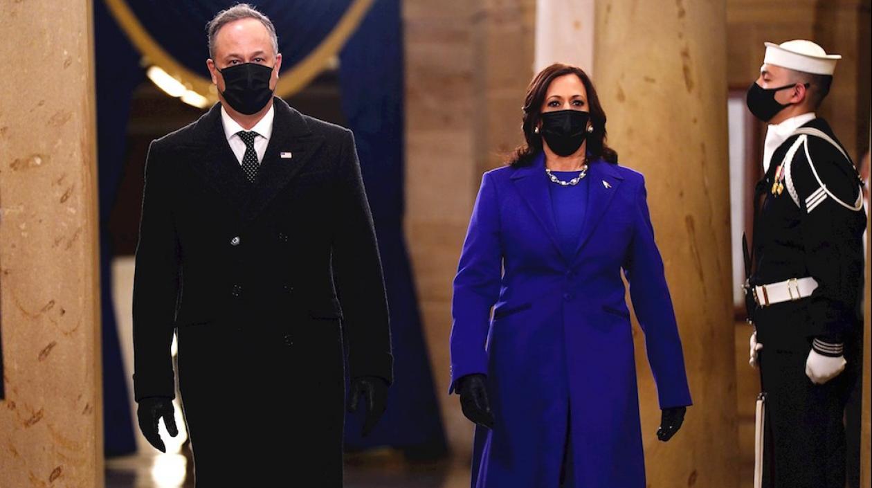 La Vicepresidenta Kamala Harris con su esposo Douglas Emhoff.