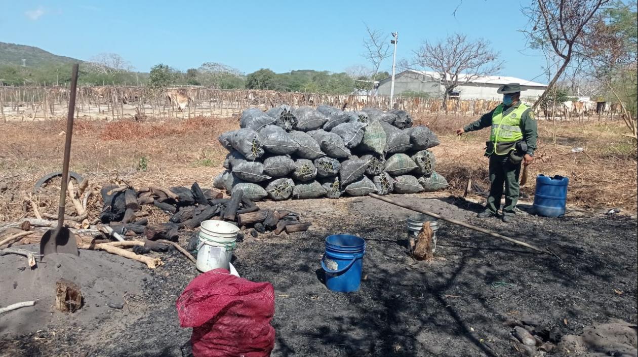 Producción de carbón natural en Juan Mina.