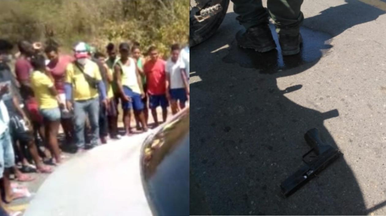 Muchas personas se aglomeraron en el lugar donde quedó tendido el presunto delincuente.