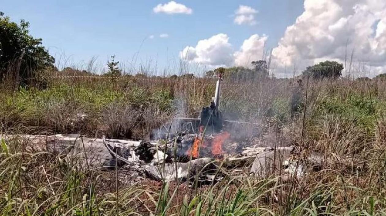 Así quedó avión accidentado. 