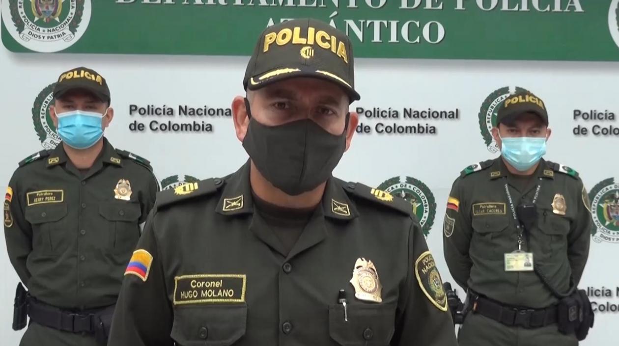 Coronel Hugo Molano, comandante de la Policía de Atlántico.