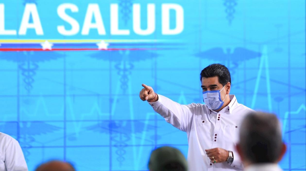 El Presidente Nicolás Maduro durante su presentación esta noche.