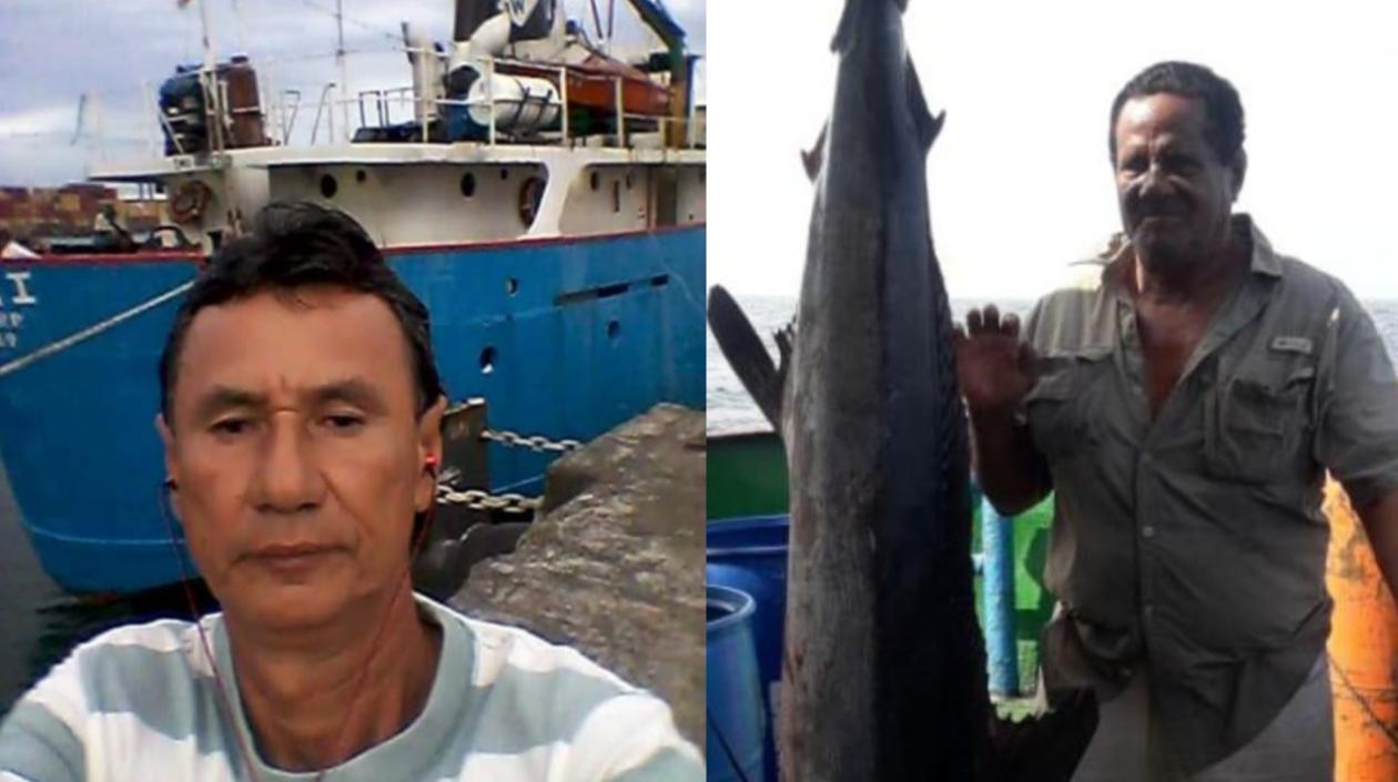 Edgardo Londoño y Diógenes García, dos de los tripulantes de la embarcación. 