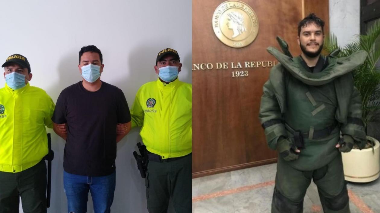 José Luis Alfonso Carrillo Solano tras su captura y una foto cuando fue actor de 'El robo del siglo'.