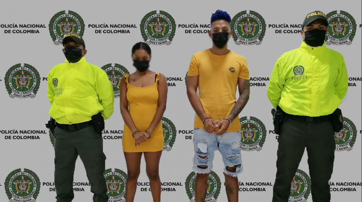 La pareja capturada por la Policía. 