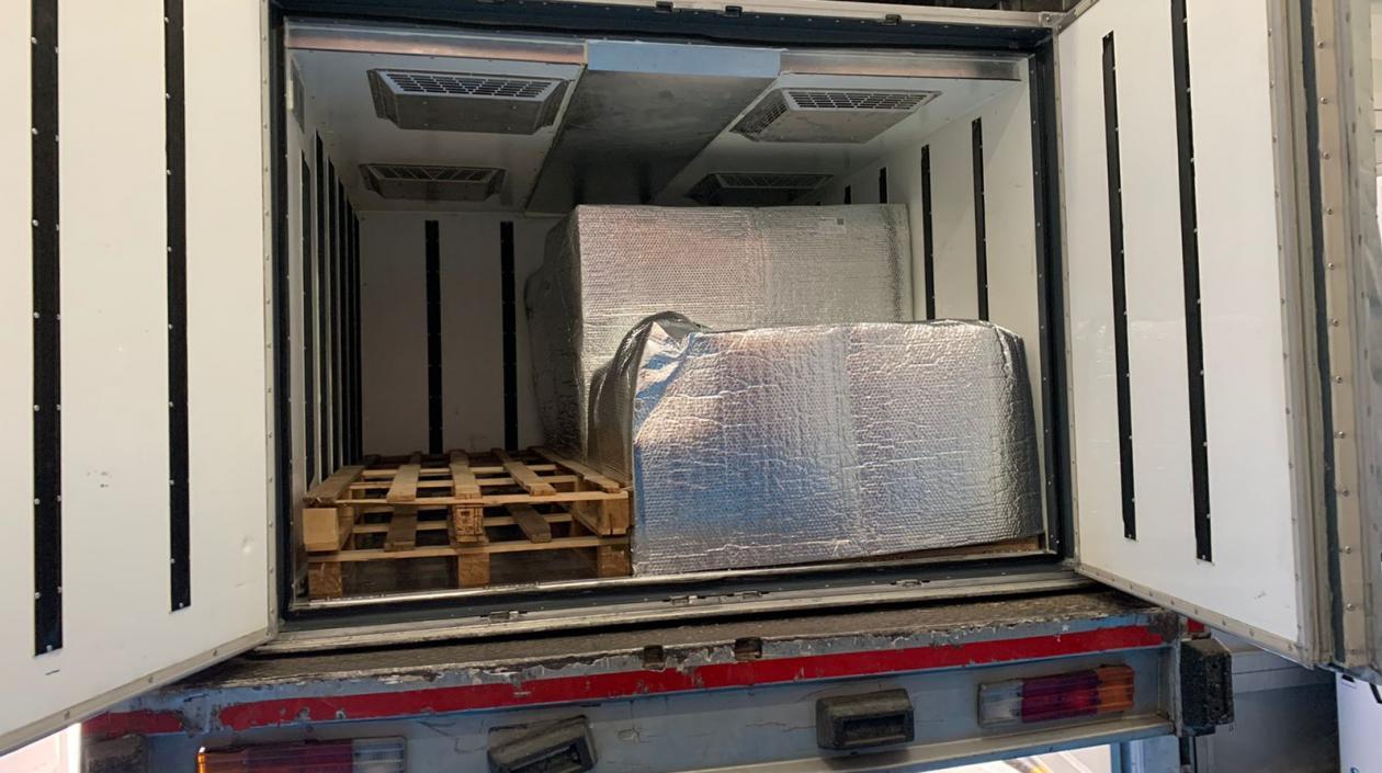 Imagen de las vacunas que llegaron.